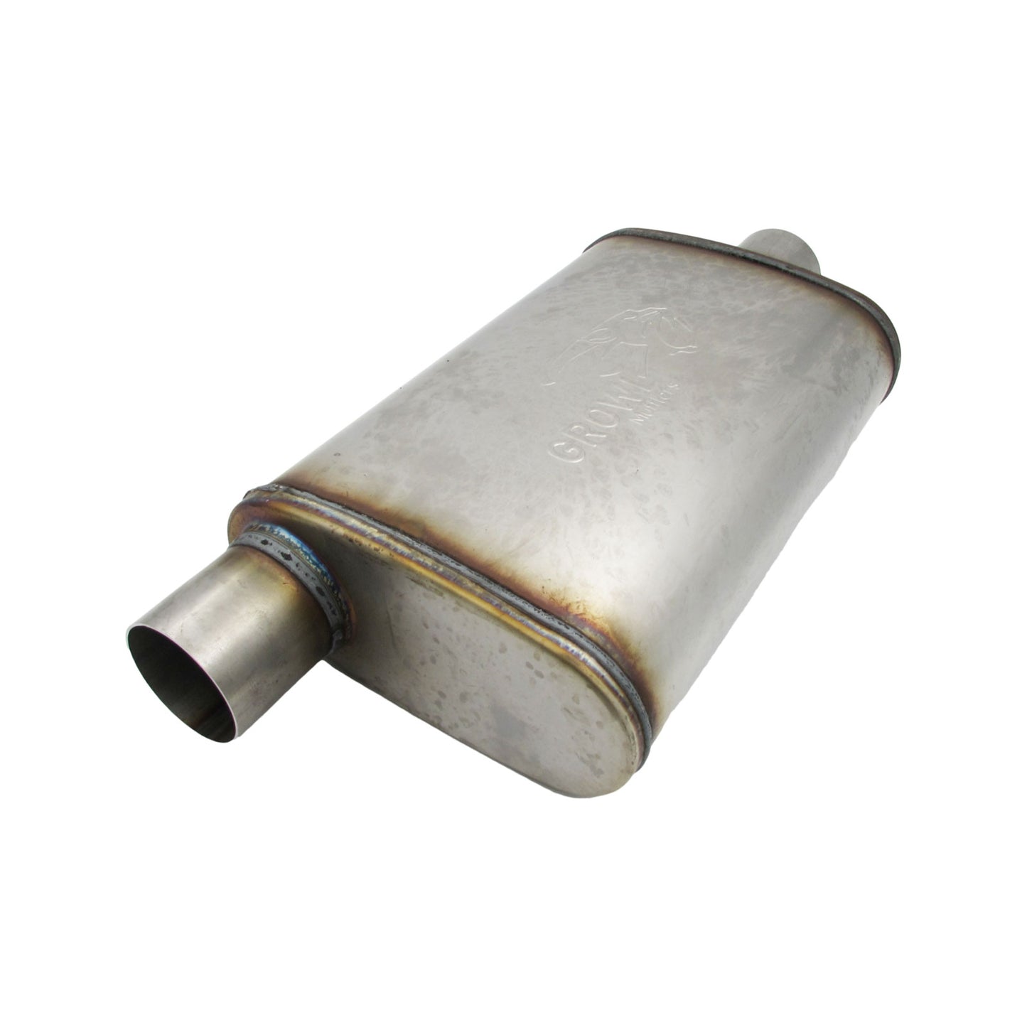 2.5" Performance Muffler 10x4x14 Oval 409 Stainless Steel Offset/Centre