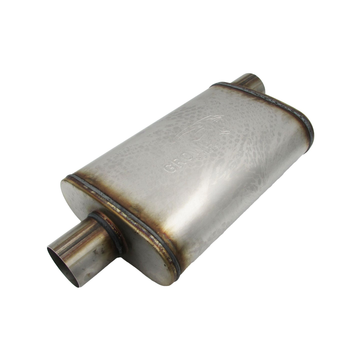 2.5" Performance Muffler 10x4x14 Oval 409 Stainless Steel Offset/Centre
