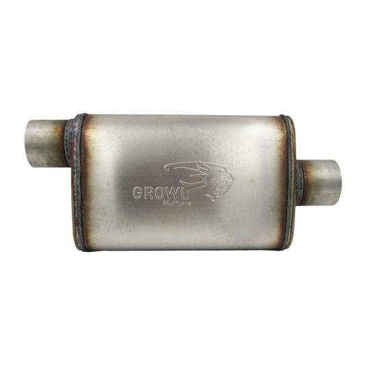 3" Performance Muffler 10x4x14 Oval 409 Stainless Steel Offset/Centre