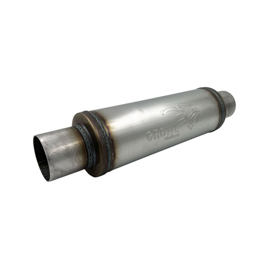 3" Inch Round Performance Muffler 409 Stainless Steel 5" Diameter 14" Long