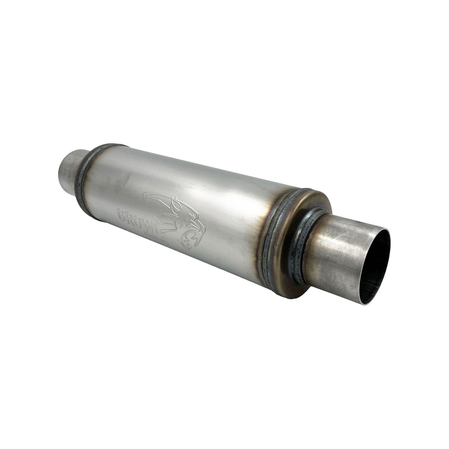 3" Inch Round Performance Muffler 409 Stainless Steel 5" Diameter 14" Long