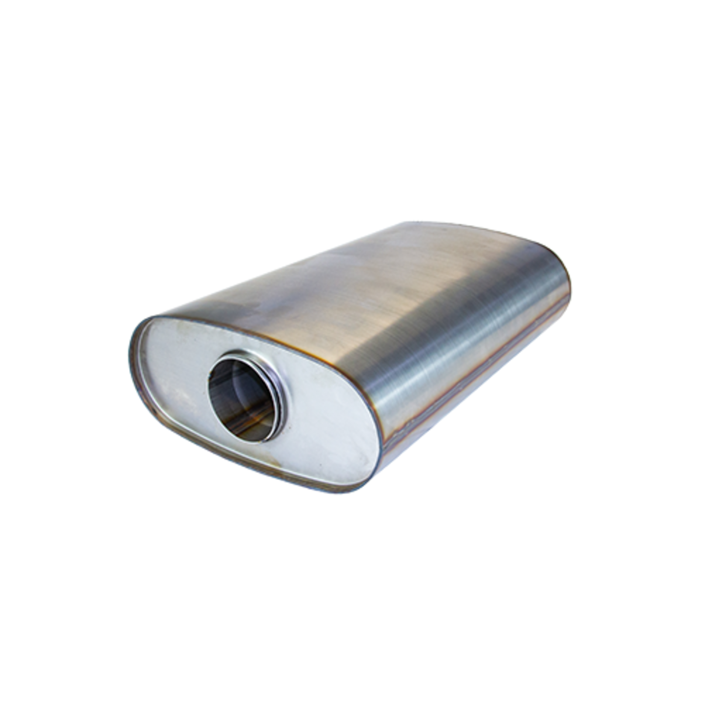 3" Triple Flow Muffler Offset/Centre - 11" x 6" Oval, 18" Long, 409 SS