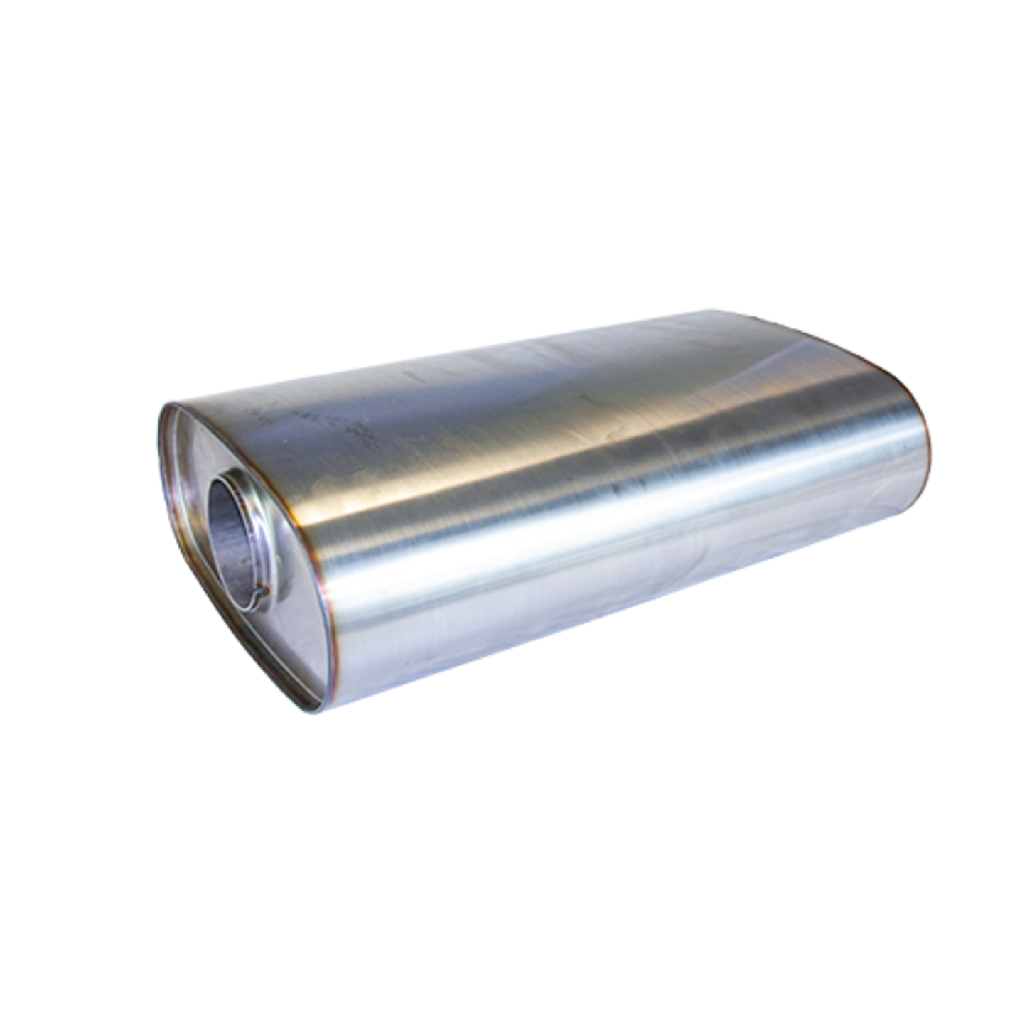 3" Triple Flow Muffler Offset/Centre - 11" x 6" Oval, 18" Long, 409 SS