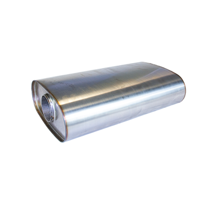 3" Triple Flow Muffler Offset/Centre - 11" x 6" Oval, 18" Long, 409 SS
