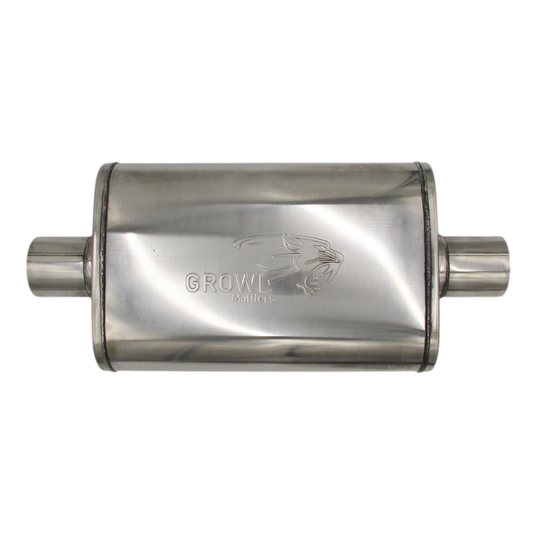 High-Performance 2.5" Competition Muffler Centre/Centre Polished Stainless Steel