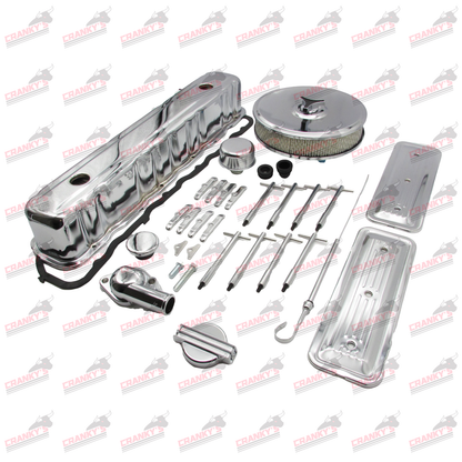 Holden 6 Cylinder Chrome DELUXE Kit 161 179 186 202 Valve Cover + Stromberg Air Cleaner + Breather + Water Neck + Dipstick + T-Bolts