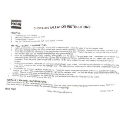 Holley 45-225S Manual Choke Conversion Kit (Shiny) 2300, 4150, 4160 Carbs