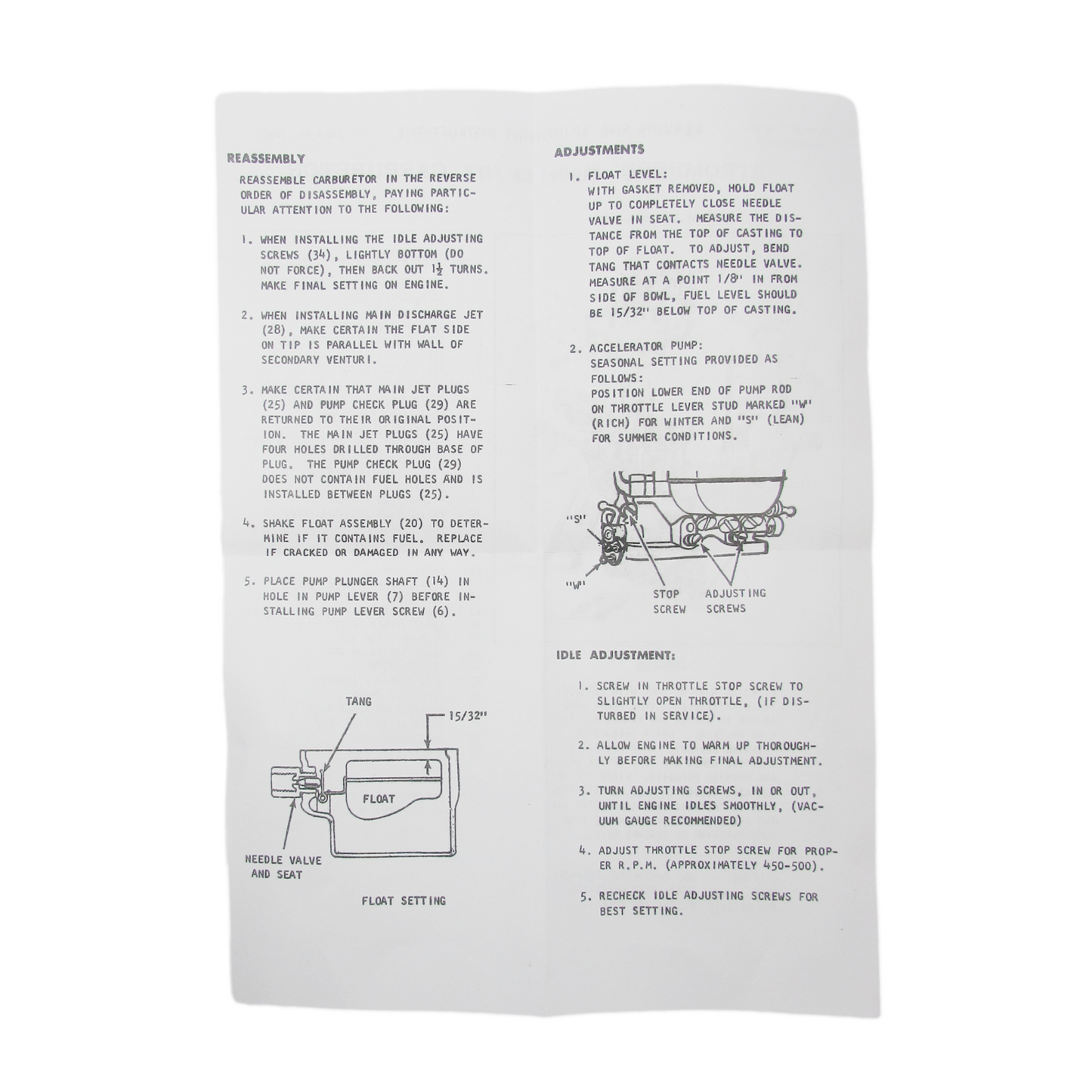Rebuild Kit - 97 Stromberg