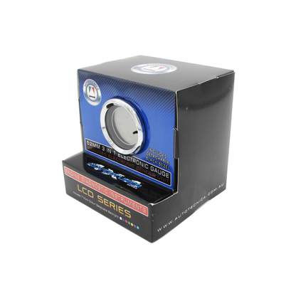 AUTOTECNICA LCD Digital 3-IN-1 Gauge Oil Pressure Water Temp & Volts 52mm (2")