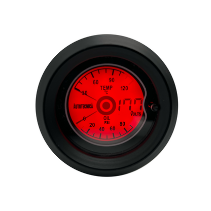 AUTOTECNICA LCD Digital 3-IN-1 Gauge Oil Pressure Water Temp & Volts 52mm (2")