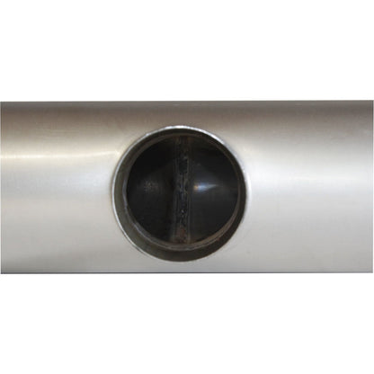 APE Oval Muffler  3" Inch ID 11" x 5 1/2" x 22" Centre Inlet, 2 x 2 1/2" East/West Outlet, Straight Through Glass Packed - No Spigots
