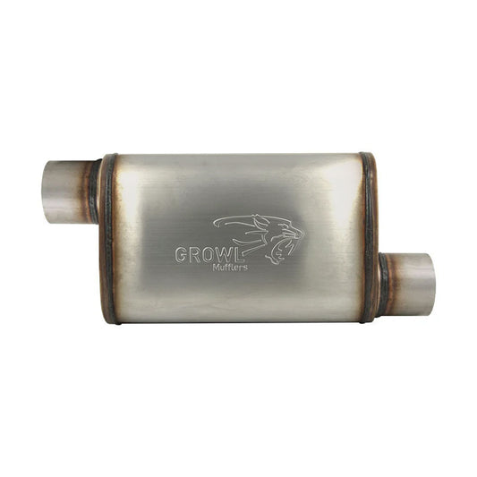 3" Competition Muffler 10x4x14 Oval 409 Stainless Steel Offset/Offset