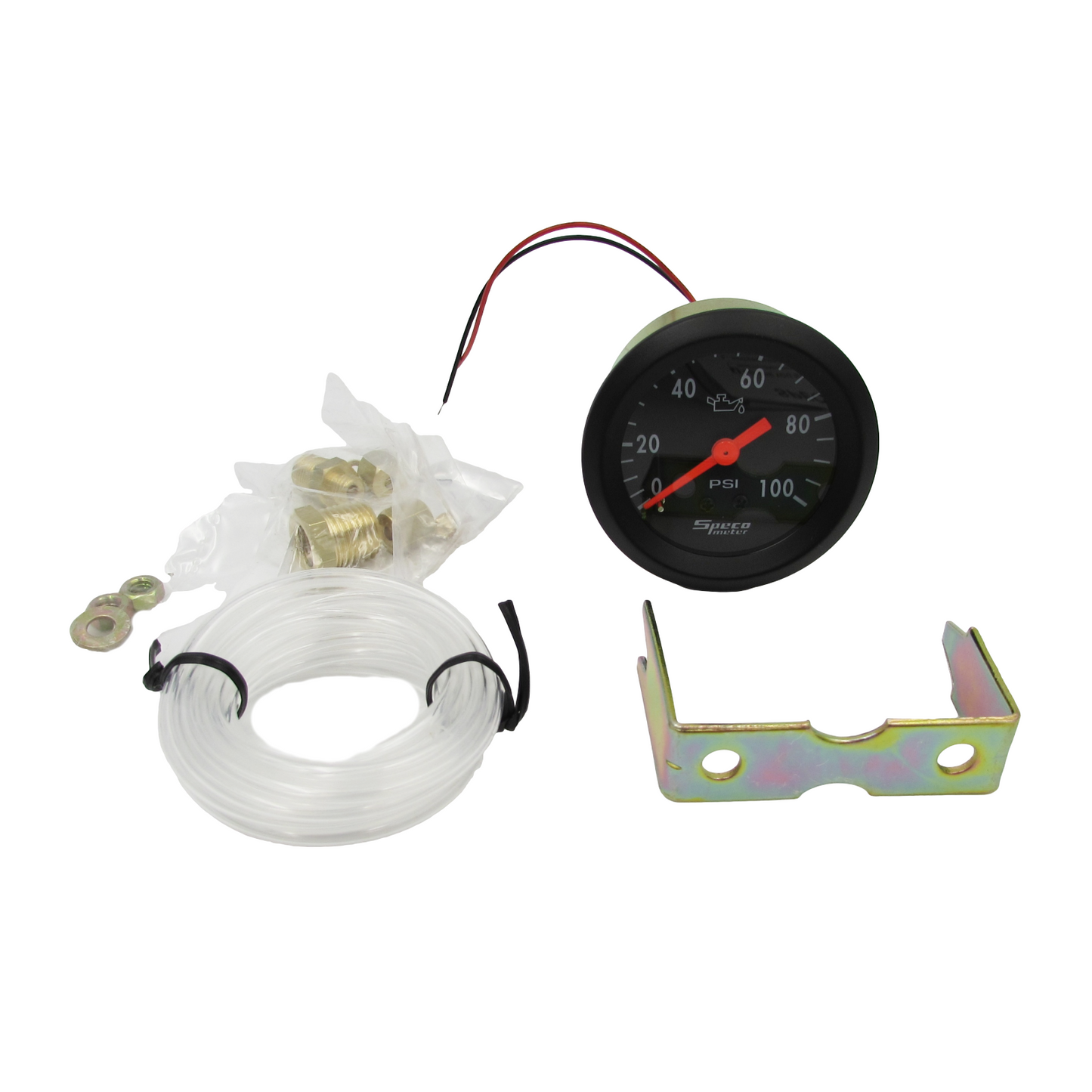 Speco 2" Dual Mechanical Gauge Kit Oil Pressure 100psi + Water Temp 40-120° 52mm