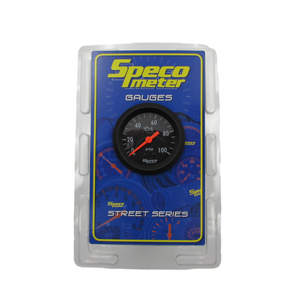 Speco Mechanical Oil Pressure Gauge 0-100 PSI 52mm 2" Black Dial Street Series 533-16