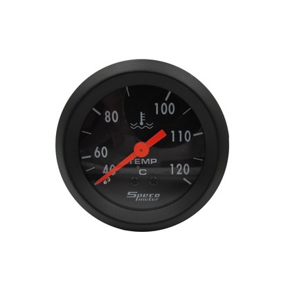 Speco Mechanical 2" Water Temperature Gauge & Sender 40°C to 120°C Black