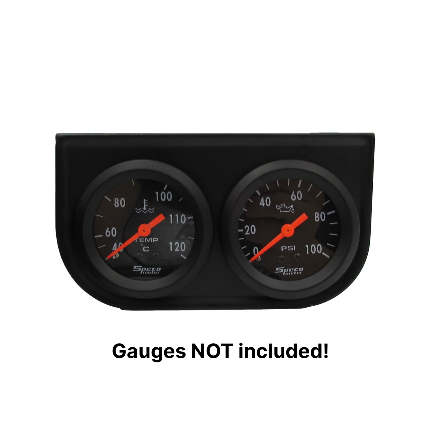 Speco 541-02 Dual 2" 52mm Gauge Mounting Panel Under Dash Steel Bracket Plate