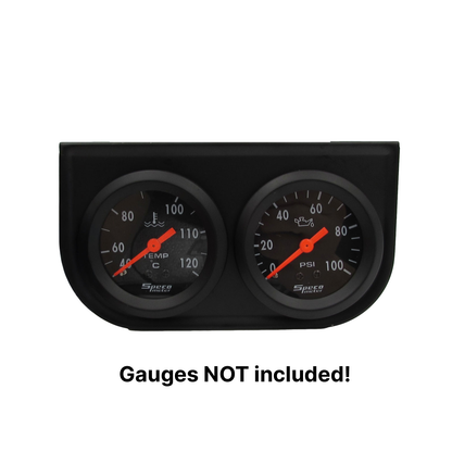 Speco 541-02 Dual 2" 52mm Gauge Mounting Panel Under Dash Steel Bracket Plate