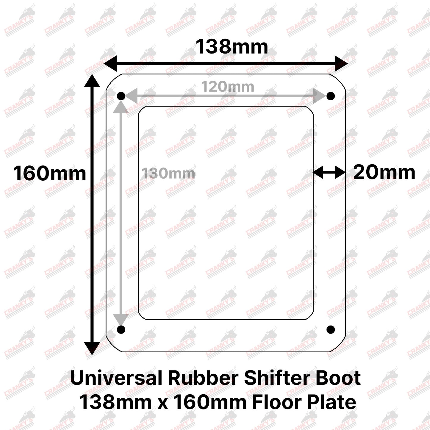 Speco Universal Rubber Gear Shifter Boot Cover 138 x 160mm Chrome Plate