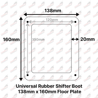 Speco Universal Rubber Gear Shifter Boot Cover 138 x 160mm Chrome Plate