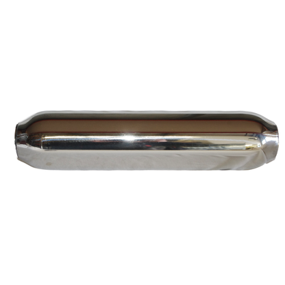 APE Stainless Steel Hotdog Muffler 2-1/4" Inch ID Centre/Centre 3-1/2" Diam x 15" Perforated (304 Stainless)