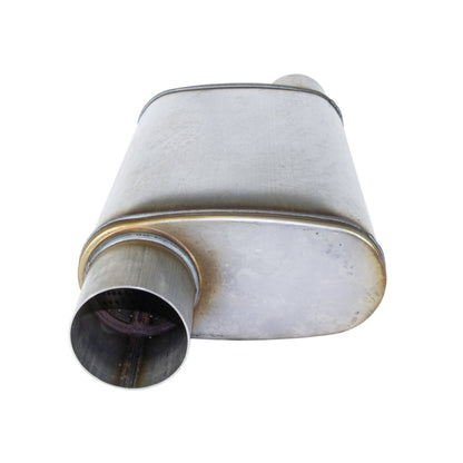 2" Performance Muffler Offset/Offset - 8" x 4" Oval, 14" Long, 409 SS