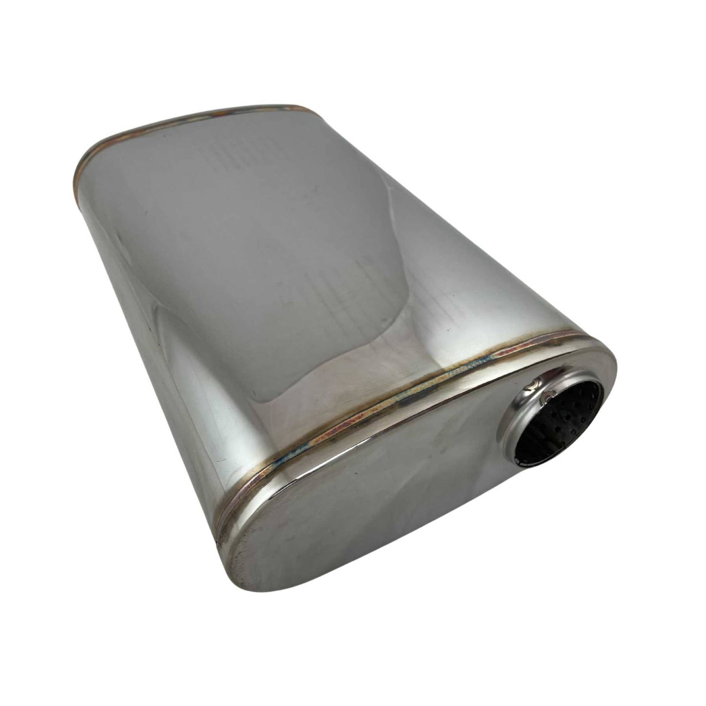 2-1/4" Performance Muffler Offset/Centre - 9" x 4" Oval, 14" Long, 304 SS