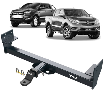 TAG Heavy Duty Towbar & Direct Fit Wiring for Ford Ranger (09/2011 - 05/2022) RWD Lowrider Tub Models