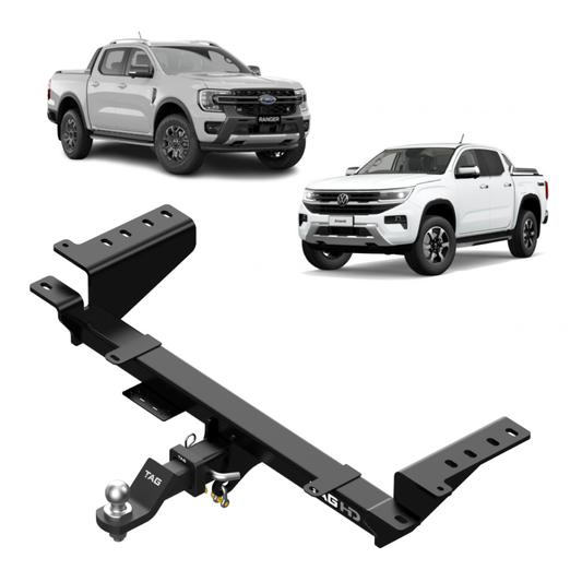 TAG Heavy Duty Towbar & Direct Fit Wiring for Next-Gen Ford Ranger (06/2022 - 12/2024), Volkswagen Amarok (12/2022 - on) - Styleside Utes