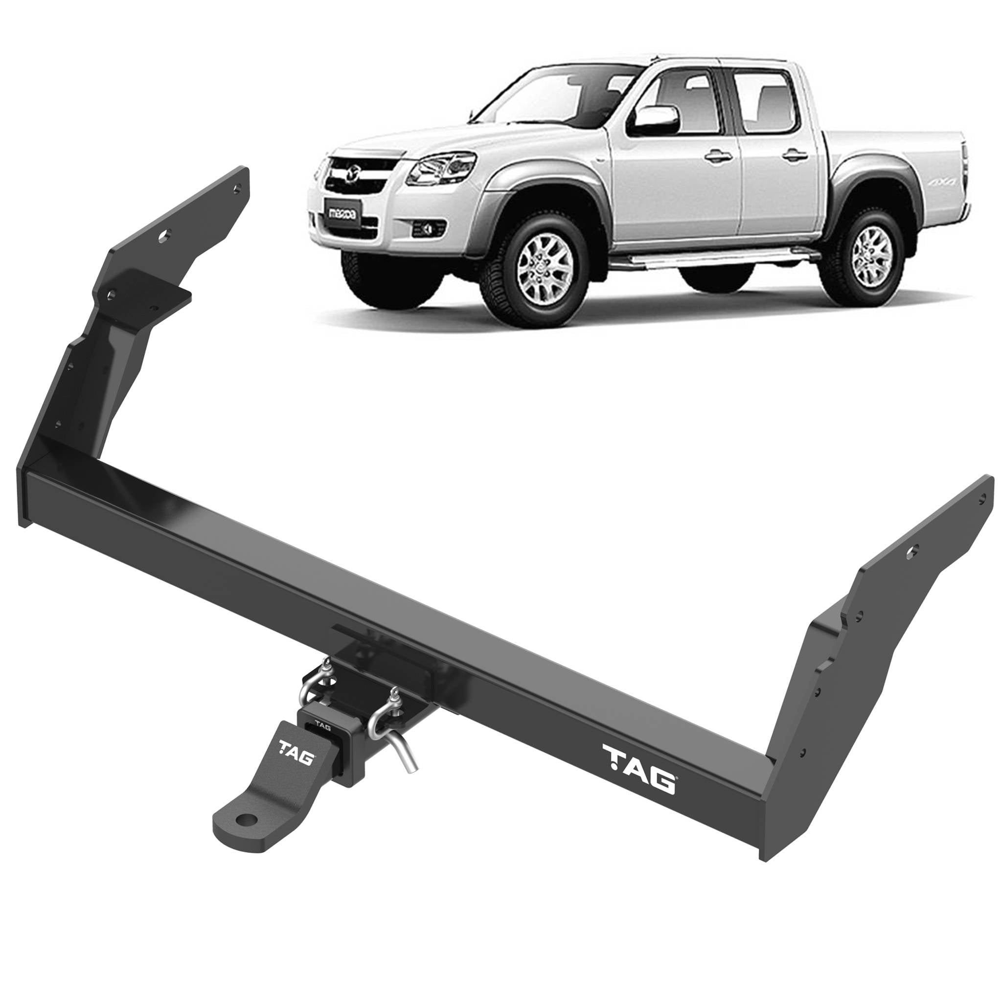 TAG Heavy Duty Towbar for Mazda BT-50 2wd With Chrome Bumper Step (11 ...