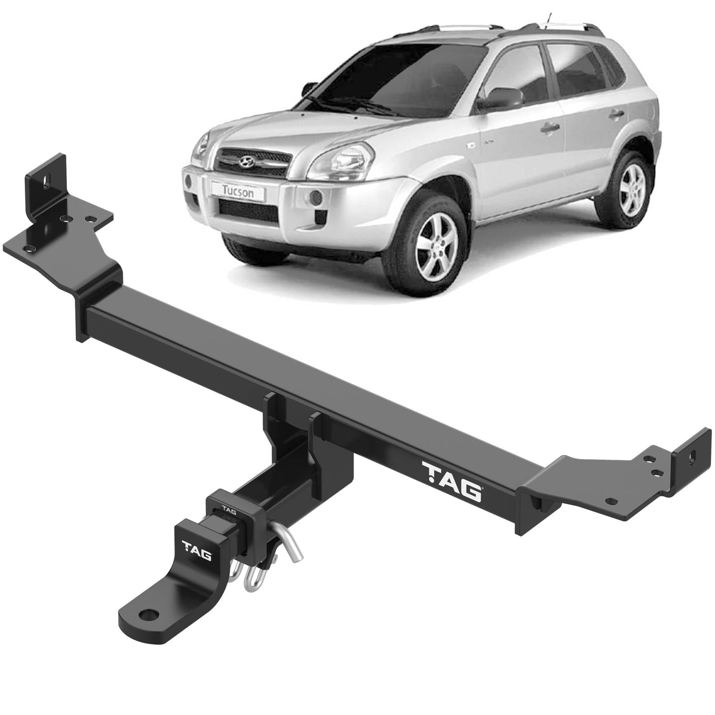 TAG Heavy Duty Towbar and Universal Wiring Harness for Hyundai Tucson (04/2004 - 2010), KIA Sportage (04/2005 - 08/2010)