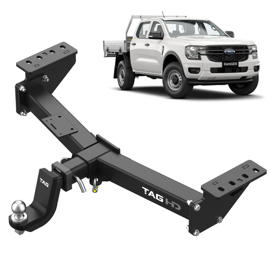 TAG Heavy Duty Towbar and Wiring Kit for Cab Chassis Next-Gen Ford Ranger (06/2022 - 12/2024), Volkswagen Amarok (12/2022 - on)