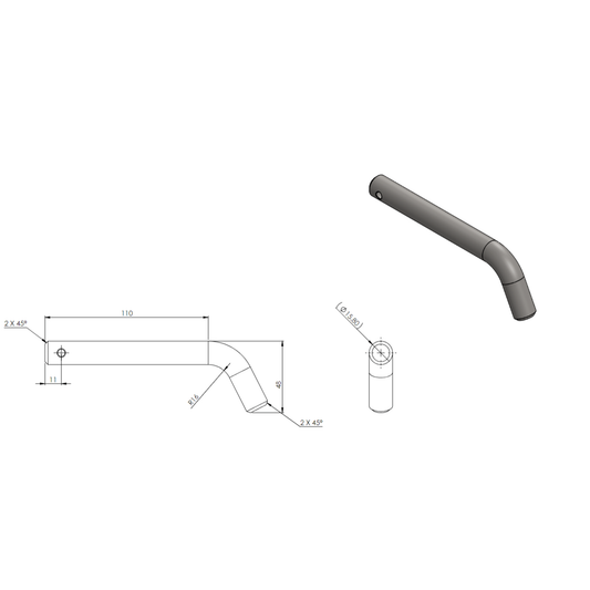 TAG Extra Long Towbar Hitch Pin - Suitable For Toyota Landcruiser 300 Series, Prado 250 Series