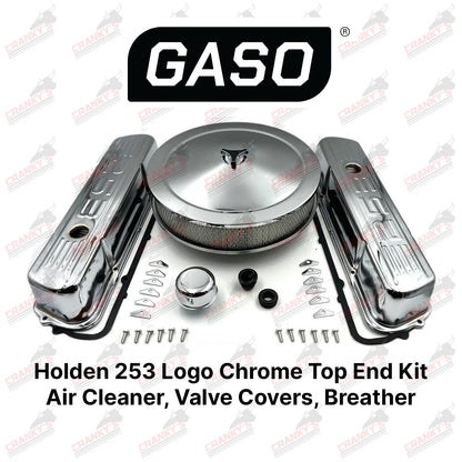 Holden V8 253 Logo Chrome Kit Rocker Covers Air Filter Breather Gaskets