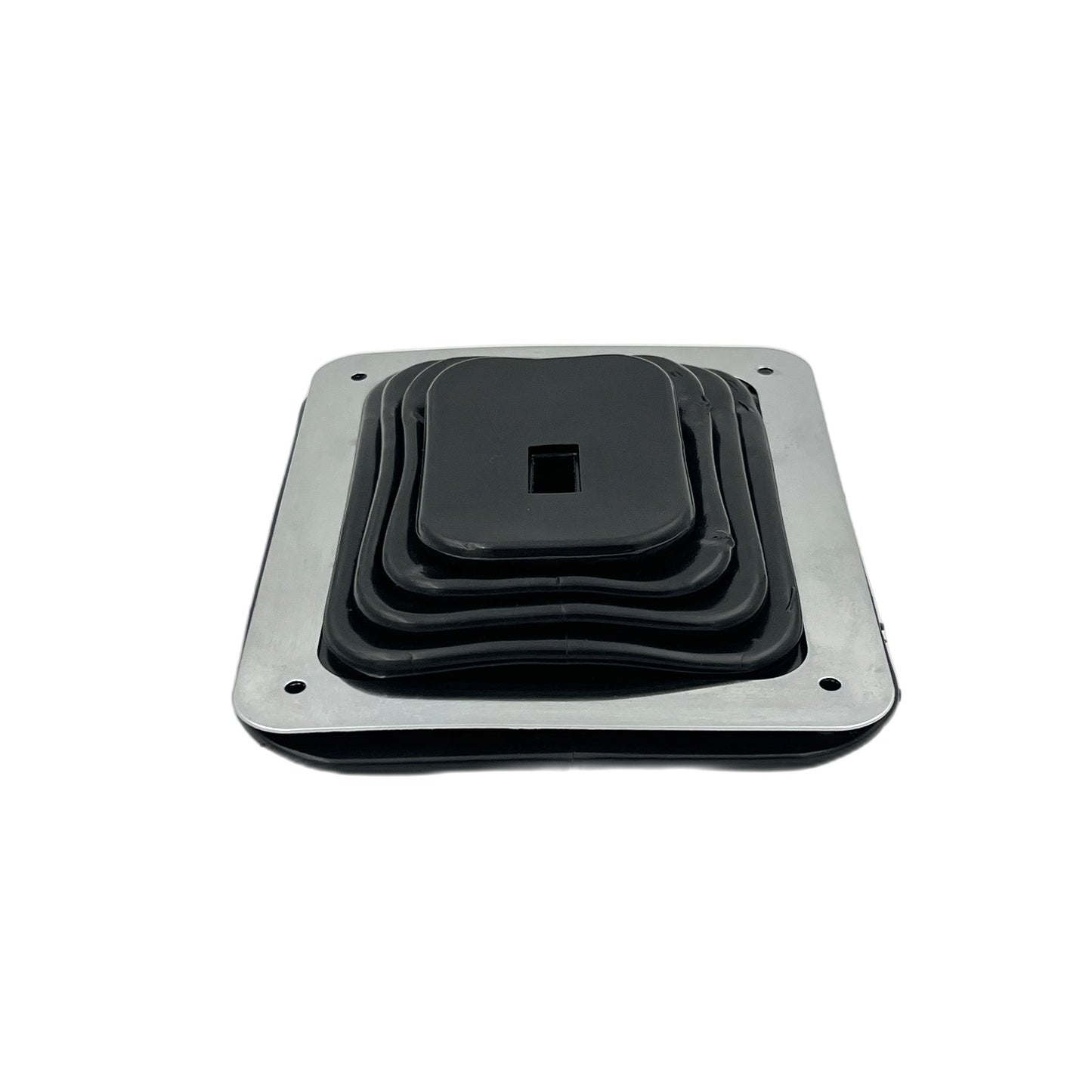 GASO Universal Rubber Gear Square Shifter Boot Cover 138 x 160mm Chrome Plate