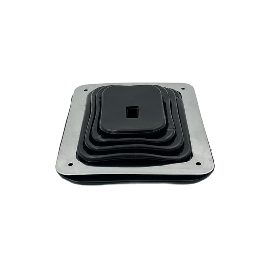 GASO Universal Rubber Gear Square Shifter Boot Cover 138 x 160mm Chrome Plate
