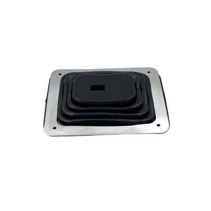 GASO Universal Rubber Gear Square Shifter Boot Cover 138 x 160mm Chrome Plate