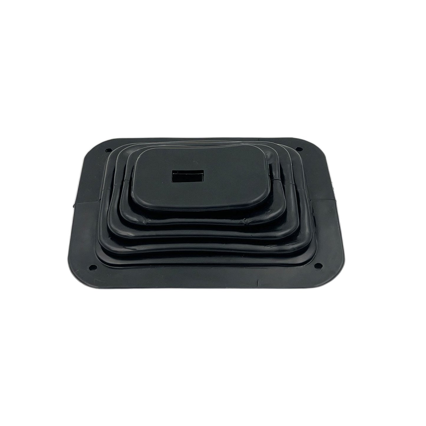 GASO Universal Rubber Gear Square Shifter Boot Cover 138 x 160mm Chrome Plate
