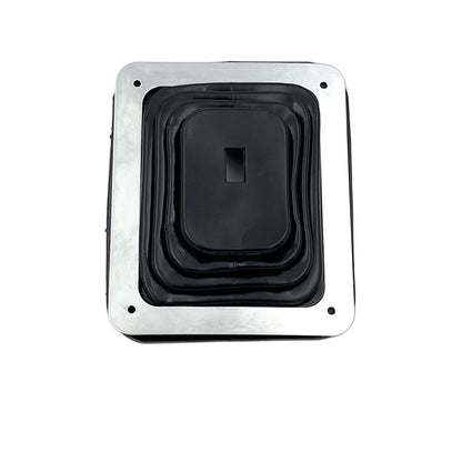 GASO Universal Rubber Gear Square Shifter Boot Cover 138 x 160mm Chrome Plate