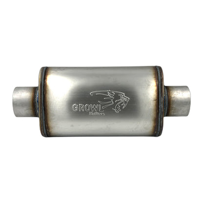 3.5" Competition Muffler 8x5x14 Oval 409 Stainless Steel Centre Centre