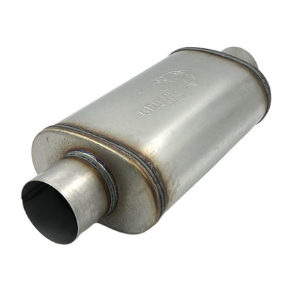 3.5" Competition Muffler 8x5x14 Oval 409 Stainless Steel Centre Centre