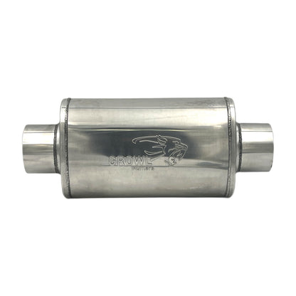 4" Competition Muffler 8x5x14 Oval Polished 409 Stainless Steel Centre Centre