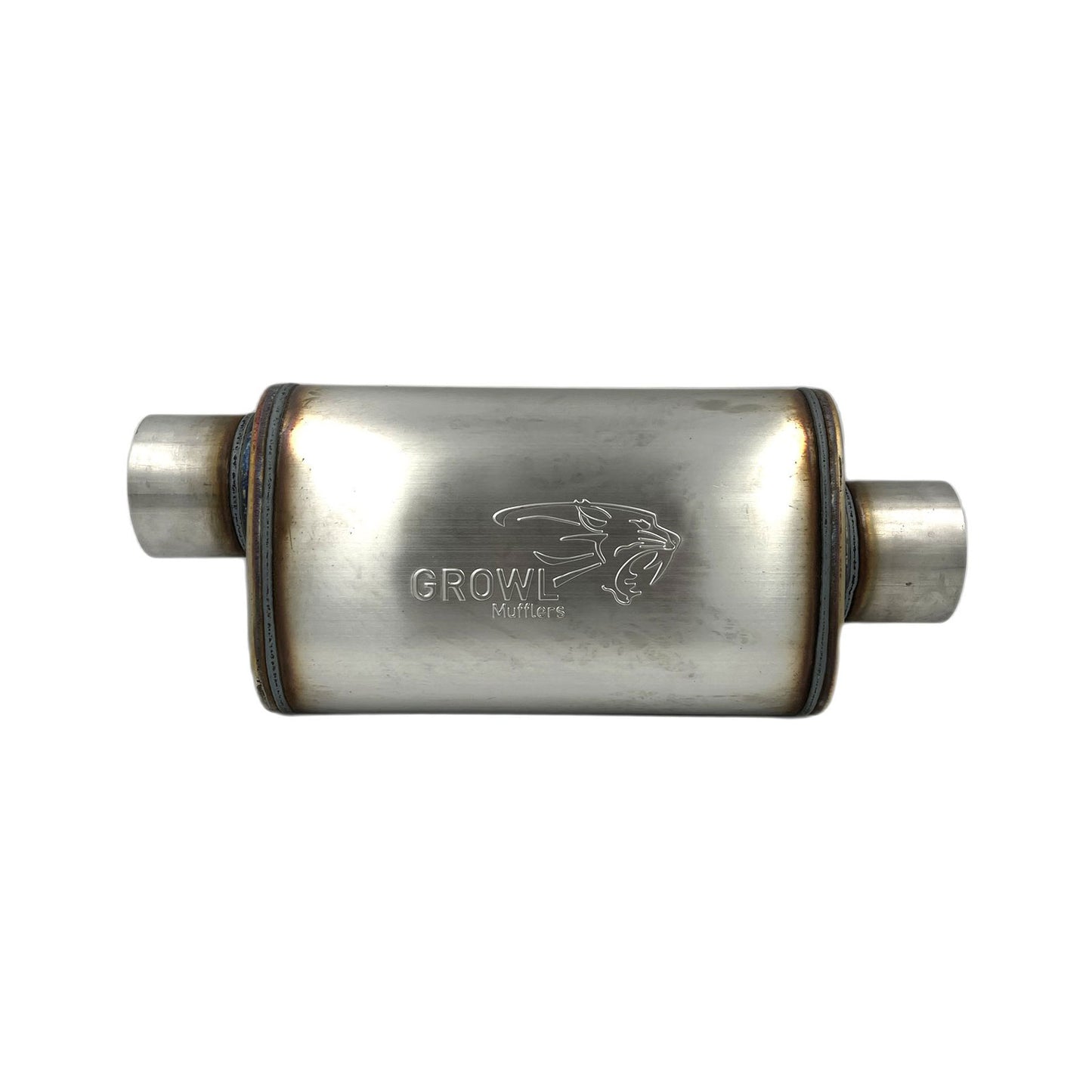 3.5" Competition Muffler 8x5x14 Oval 409 Stainless Steel Offset Centre