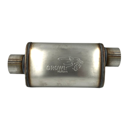 3.5" Competition Muffler 8x5x14 Oval 409 Stainless Steel Offset Centre