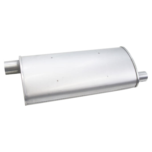 Oval Muffler  1-3/4" Inch ID Offset/Offset 8" x 4" x 18" - Baffled