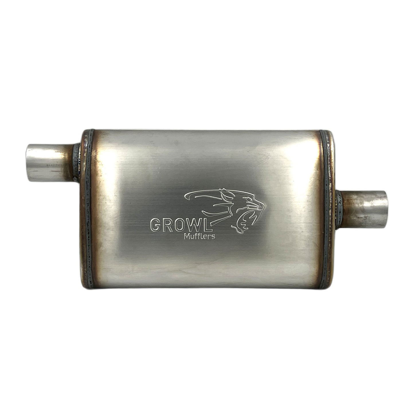 2" Competition Muffler 10x4x14 Oval 409 Stainless Steel Offset Centre