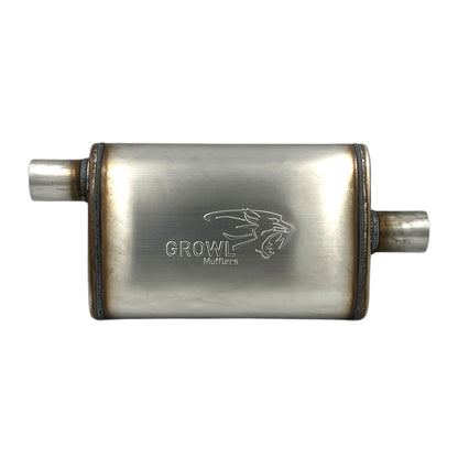 2" Competition Muffler 10x4x14 Oval 409 Stainless Steel Offset Centre