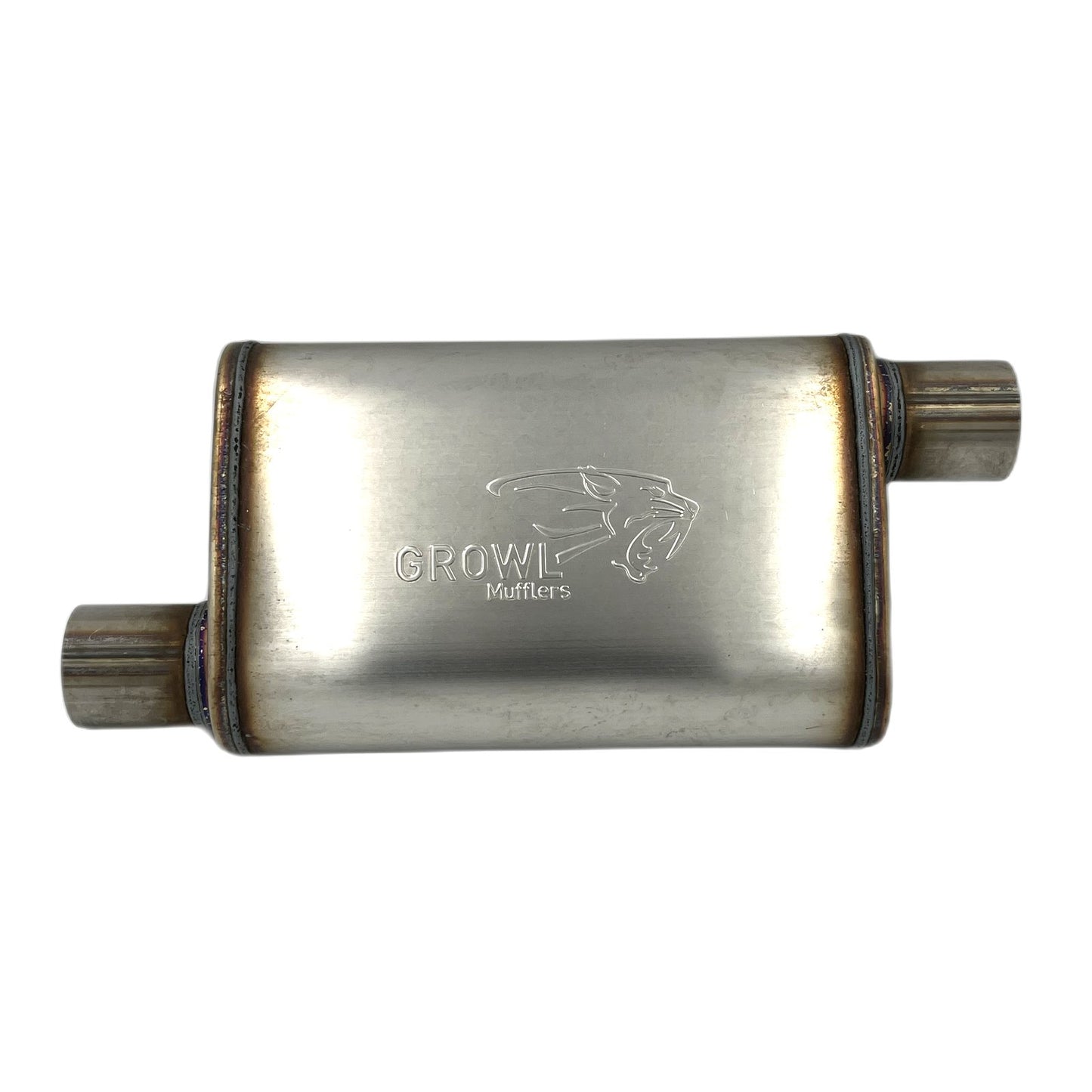 2.5" Competition Muffler 10x4x14 Oval 409 Stainless Steel Offset Offset