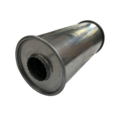 2-1/2" Performance Lukey Muffler Centre/Centre - 6" Round, 14" Long, 430 SS